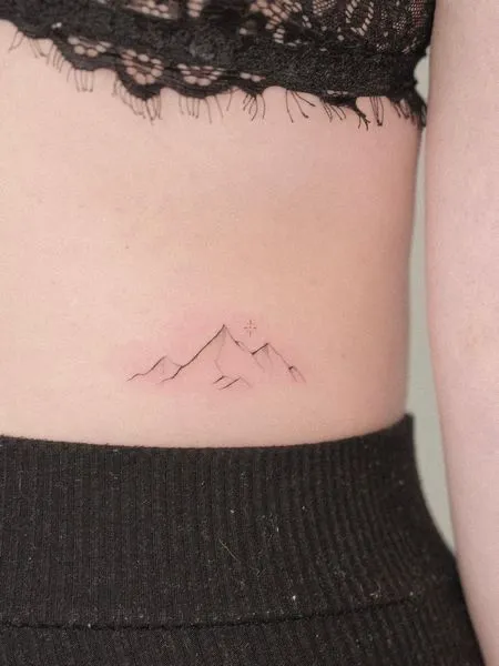 small mountain and sun tattoo3