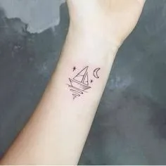 รอยสักรูปเรือ small Ship Tattoo2