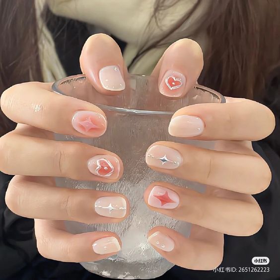 ลายเล็บเจลวาเลนไทน์